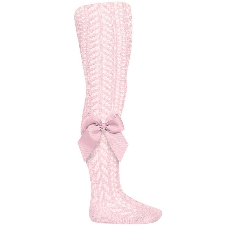 Openwork Bow Tights | Pink