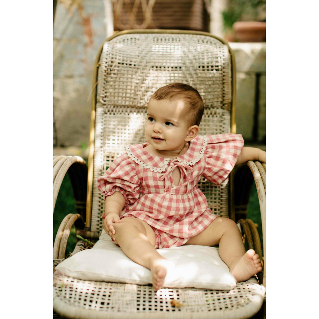 Amelia Baby Set | Rose Gingham