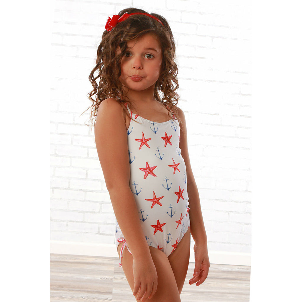 Starfish And Anchor Side Tie Swimsuit